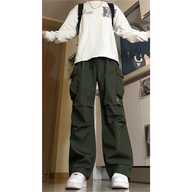 8XL-M刺绣冲锋裤男款大码春秋户外机能登山裤直筒阔腿裤KZ020P50,男装休闲裤,电商B312