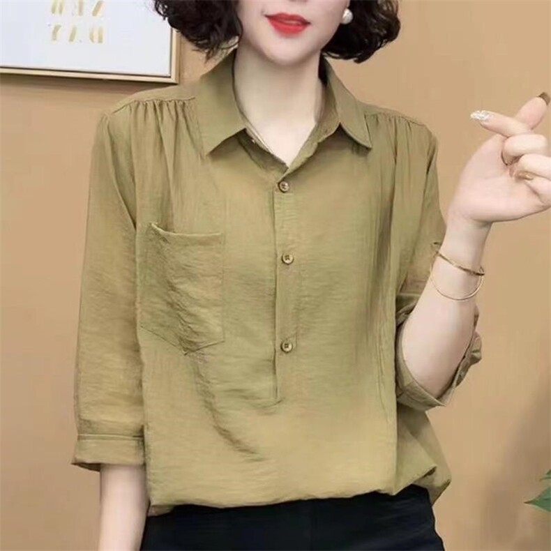 2025简约百搭冰感天丝麻中袖女,女装T恤,思沃羊绒