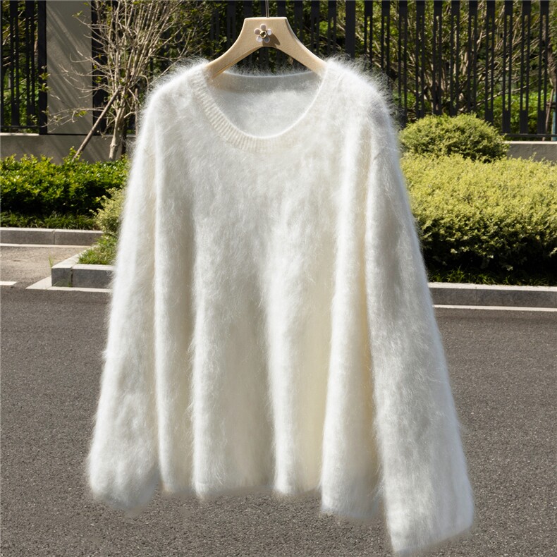 2025秋冬百搭时尚简约贝壳袖女圆领羊绒衫，女装羊绒衫，诚赞羊绒