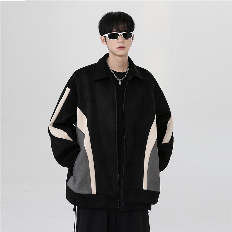 美式设计感撞色夹克外套男2026春秋韩版宽松上面可二开JK501-P65,男装夹克,电商C307