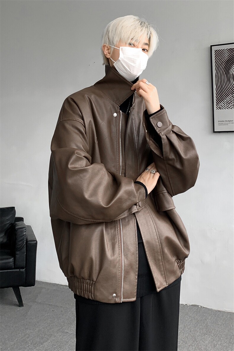 8XL-M皮衣外套男港风复古美式夹克机车PY858P95控128,男装夹克,电商D206-1