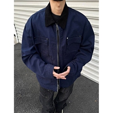 翻领外穿拉链撞色春秋宽松型工装夹克男秋冬潮长袖J3569，男装夹克，星座1116A-1（原606A）