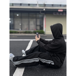B221 美式ins高街小众宽松三条杠运动牛仔裤 LK23130-P60 控78图片