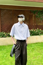 特P48无差价新款夏季时尚百搭条纹领带衬衫-HC2283港风，男装衬衫，电商A003