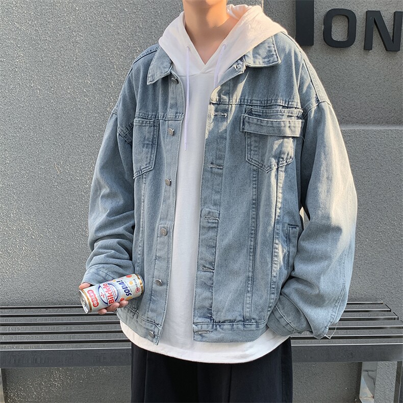 韩版原宿休闲牛仔衣工装外套宽松潮流港风夹克复古W1294-P58,男装夹克,星座512-2