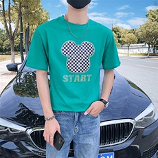 白色2022精神小伙修身男士潮流短袖T恤社会t6615-P45控68，男装T恤，电商A108