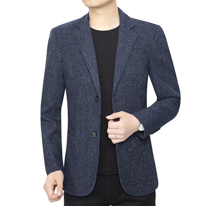 新款春秋中年男士西装领休闲轻休闲上衣商务风单西外套，男装西服，星座715-3