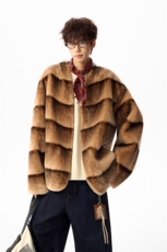 高品质毛绒外套冬季男士年轻版龙猫皮草皮毛一体棉服，男装棉衣，星座903-1