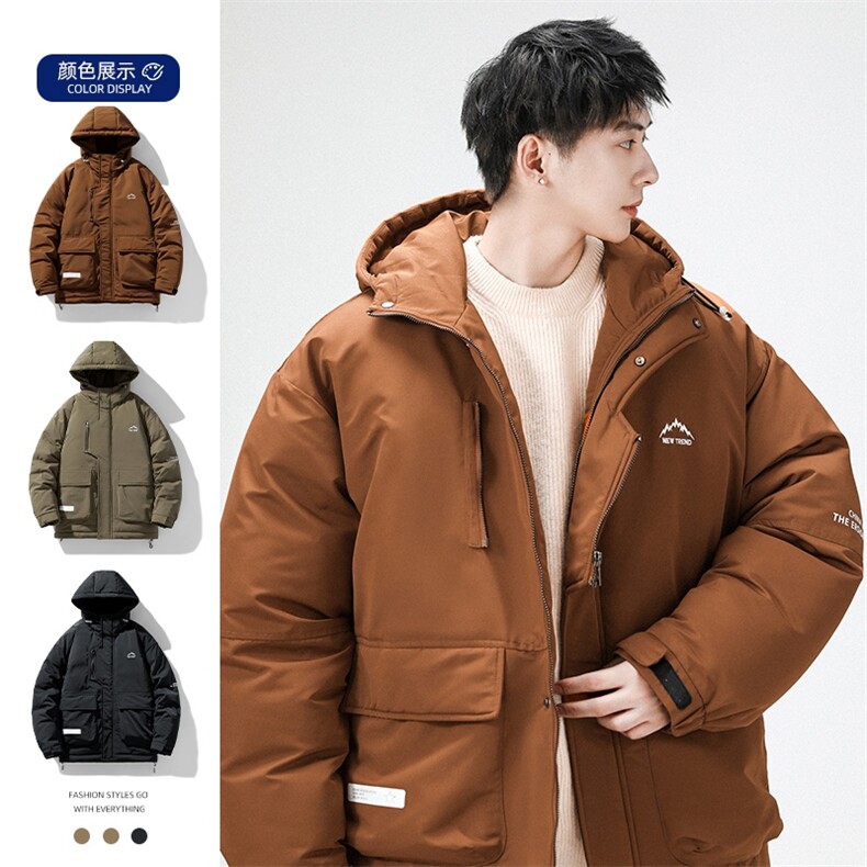 冲锋衣羽绒棉服男冬季宽松大码加厚棉衣ins潮流外套M0783-P120图片