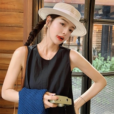 赫本风无袖立体裁剪圆领2024年夏季套头花苞裙，女装连衣裙，诺蝶