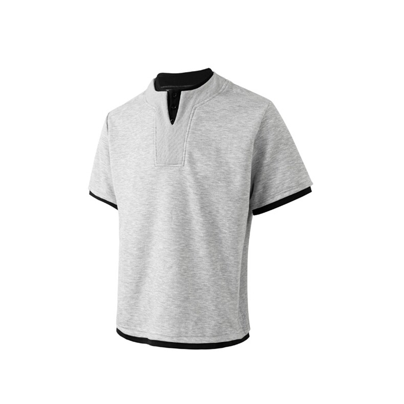 2026春夏新款假两件罗纹拼接亨利领T恤xz906-Y137特价P45控78，男装T恤，星座906（原电商a316-1）