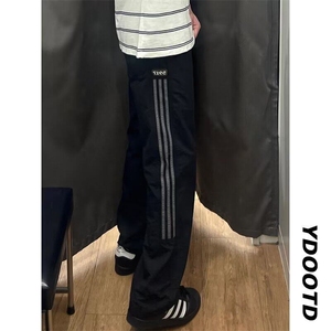 D8256-P43春夏新款男侧边条束脚工装裤速干百搭透气长裤网络图图片