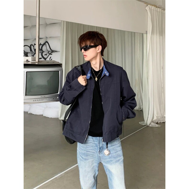 解构拼接格子立领夹克JK0152-P70图片