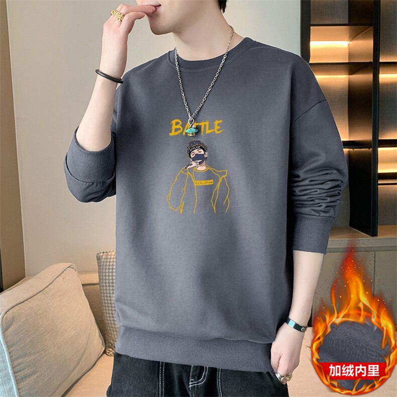外贸跨境秋冬现货主推2025秋冬加绒男休闲印花套头卫衣JR135-P19,男装卫衣,星座1816-2（原1210–2）