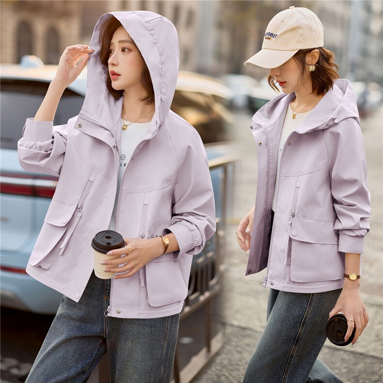 2026年春季新款时尚连帽休闲外套，女装短外套，依路服饰