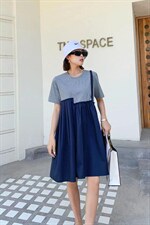 拼接连衣裙，女装连衣裙，雪蘭桐(6F)