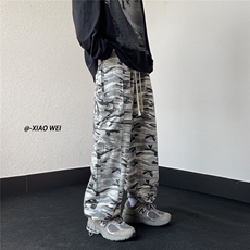 秋季工装迷彩裤拖地阔腿裤休闲裤男D329-QM519-P65-控85，男装工装外套，电商D329