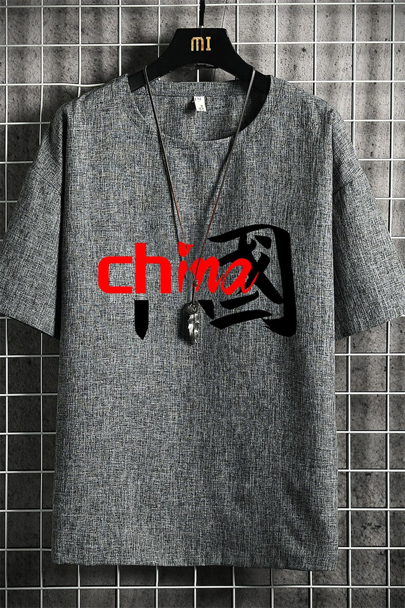 ZT71189-P35风复古亚短袖男t恤男半袖网格控48,男装T恤,电商A040A