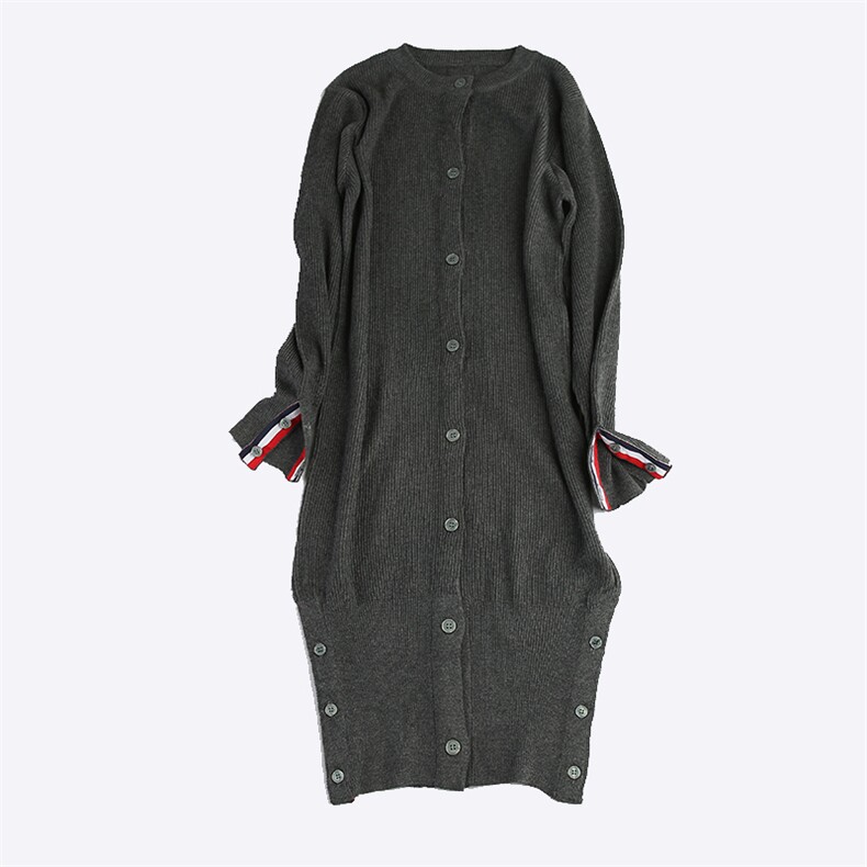 2025年秋季新款系扣针织女士中长款开衫外套时尚休闲通勤百搭，女装针织衫/毛衣，江杉羊绒