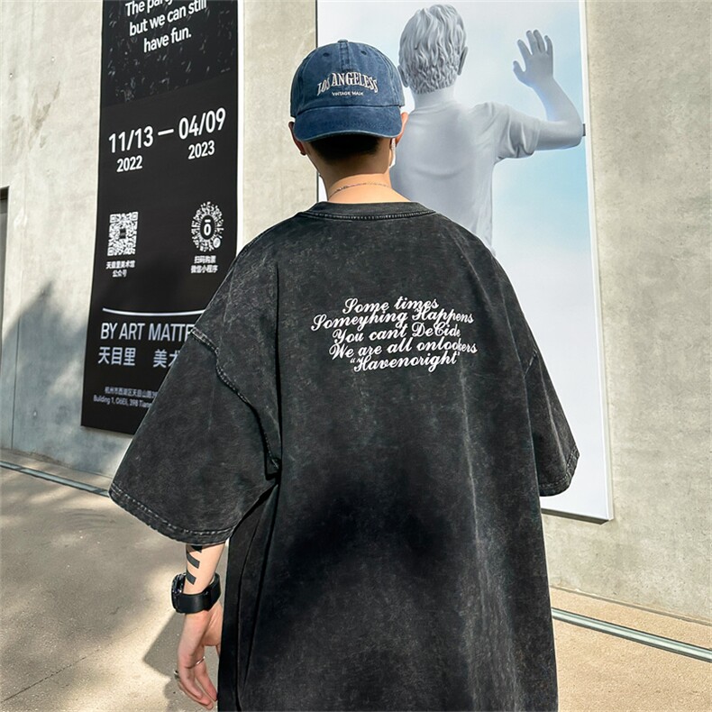 重磅美式复古水洗短袖t2023新品B359-TS2312-P40,男装T恤,电商B359