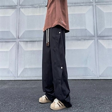 DBK50-P45美式高街排扣裤男夏季2025新款宽松直筒速干休闲裤子潮，男装休闲裤，星座603-2
