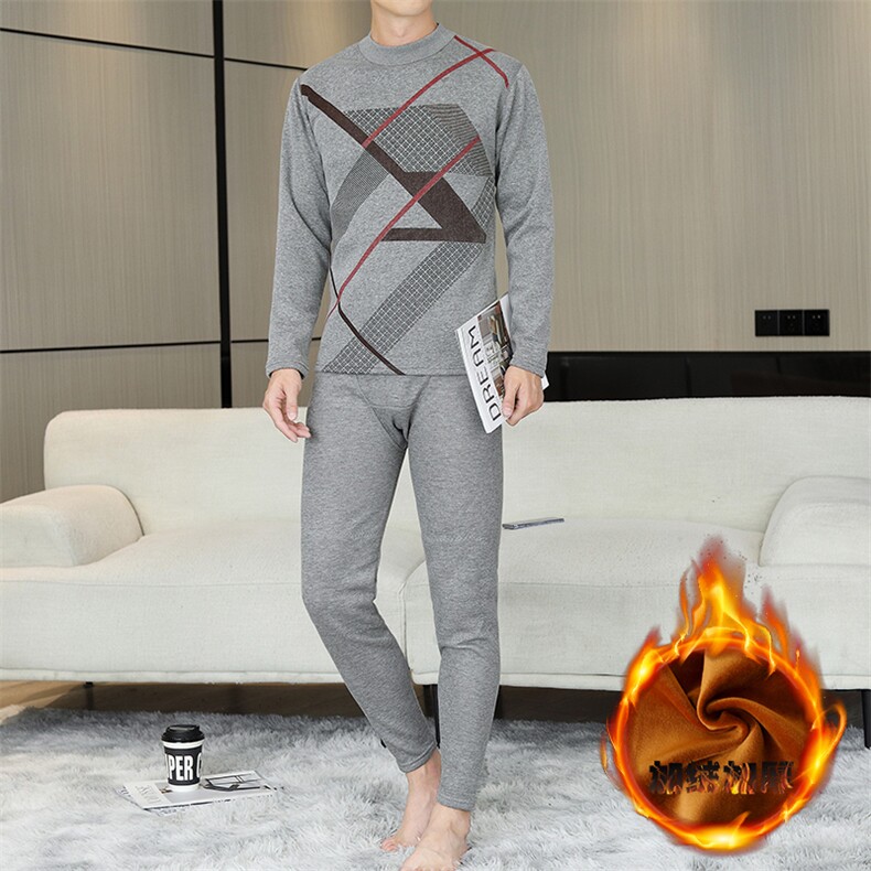 秋冬保暖内衣男士半高领秋衣秋裤休闲保暖套装310B-3-TZ5006-P60,男装棉衣,星座310B-3