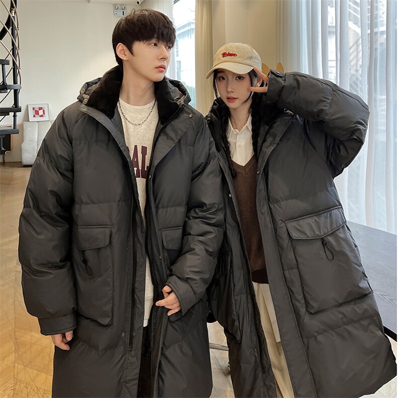 羽绒服男冬季新款港风长款连帽白鸭绒情侣外套YR928-P180(控价208,男装羽绒服,星座214-3