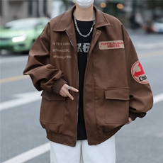美拉德穿搭复古刺绣皮衣PU皮外套男女同款秋冬季2023宽松W6703，男装夹克，星座1116A-1（原606A）