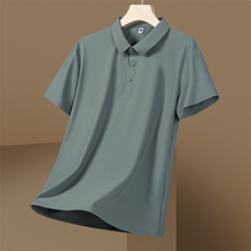 短袖polo衫男冰丝夏季翻领凉感t恤衫纯色半袖商务PL12357-P35，男装Polo衫，星座610（原A335）