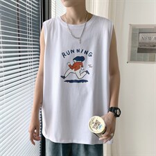 ！2023夏季新款男士百搭无袖T恤针织潮流背心学生坎肩X05P20，男装背心/马甲，电商B220