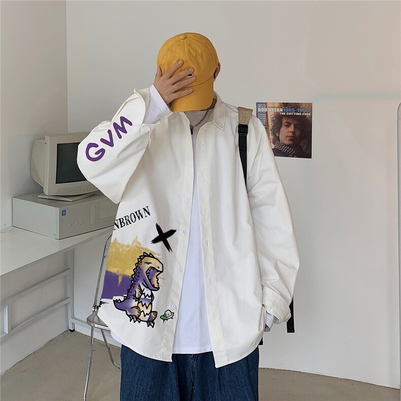 港风休闲情侣大码长袖衬衫男潮帅气潮防晒衣衬衣CS7215P35,男装衬衫,星座227-7