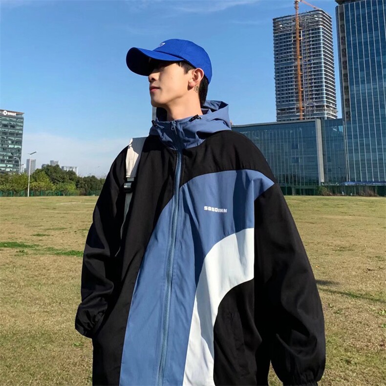 港风宽松双刺夹克青少年连帽长袖W1112P50,男装夹克,星座1116-2