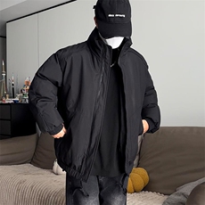 现货冬季美式休闲加厚雪山外套夹克立领纯色三防户外工装棉服，男装夹克，电商A443