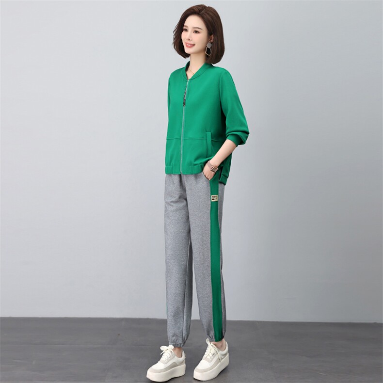 时尚休闲束脚套装秋季新款显瘦百搭运动服，女装套装/套裙，依恋蒂丝