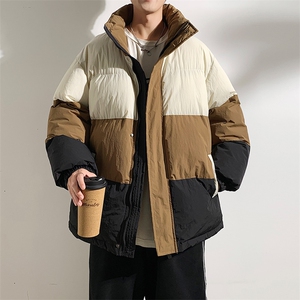 港风2026新品冬季宽松情侣装撞色棉衣棉服冬装加厚外套D007-P90图片