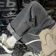 男秋冬加绒加厚牛仔裤宽松直筒长裤子A080-9291-常规P35加绒P45，男装牛仔裤，电商A080