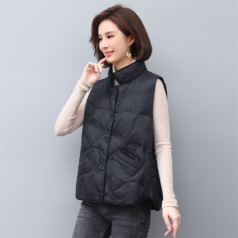 2022新款时尚保暖羽绒马甲女短款轻薄修身外套,女装羽绒服,依恋蒂丝