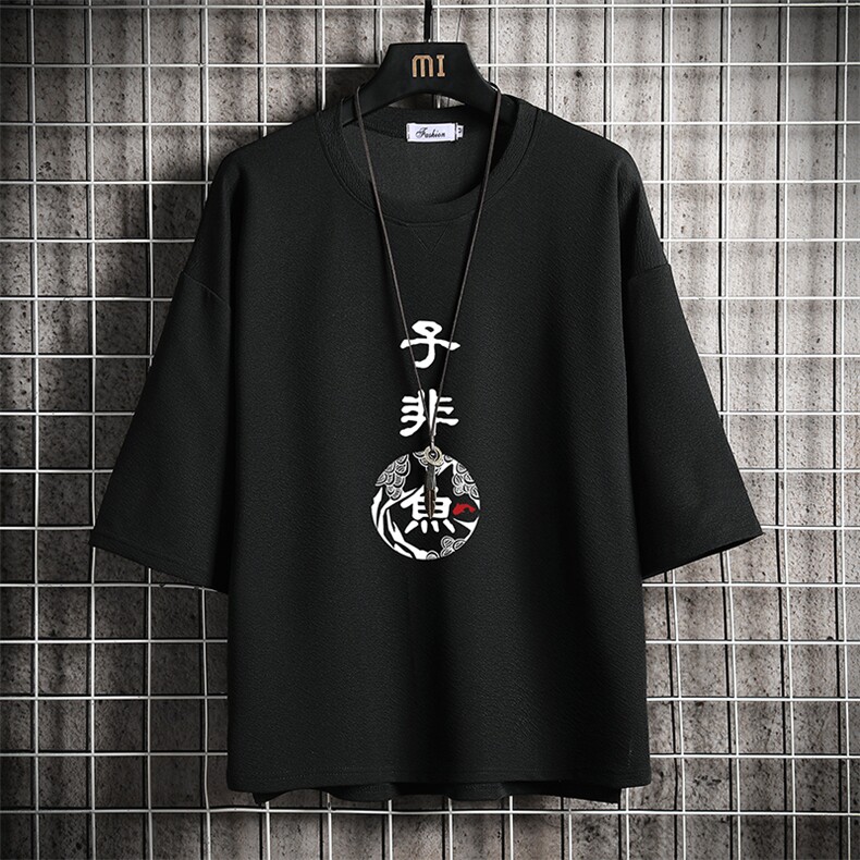 Q11070-P30春夏季七分袖t恤男大码五分袖男短袖中袖网格挂拍,男装T恤,电商A040A