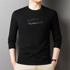 时尚百搭长袖男士圆领卫衣印花2023春秋季中年商务休闲打底衫男装，男装卫衣，电商B212（原钱塘6029）