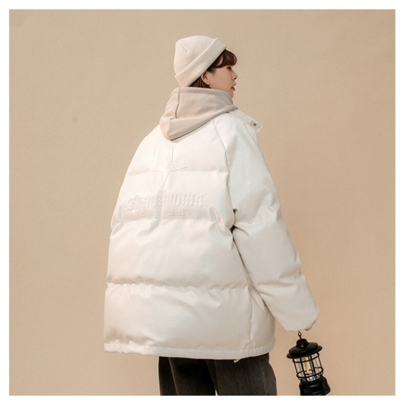 1中性风鳄鱼纹可拆卸四芒星胸针大码M-5XL棉衣男MY77733P128控168，男装棉衣，星座226-2