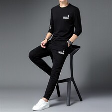 CAG103钱塘2020-2春秋薄款休闲时尚中青年男士套装主推款P97，男装休闲套装，钱塘207-2