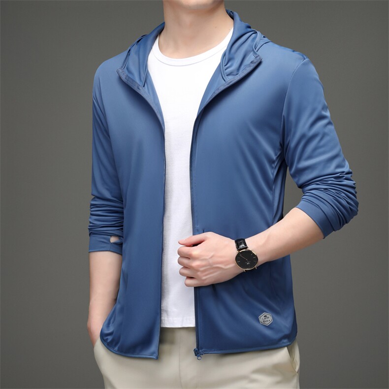 防晒衣2023夏季超薄透气中年男士防晒服外套户外衣服休闲连帽夹克图片