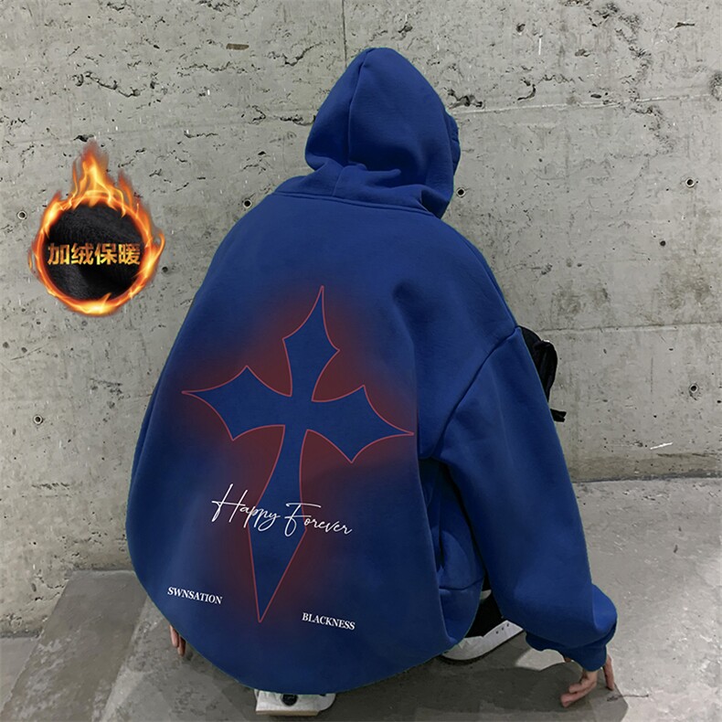 抖音供货、复合重磅加绒现货连帽卫衣宽松D223A-JR-WY2351-特P40,男装卫衣,电商019-1
