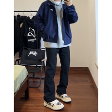 黑色cleanfit微喇牛仔裤男款秋季高街vibe弯刀裤子提档窄版直筒裤，男装牛仔裤，星座1007（原301D）