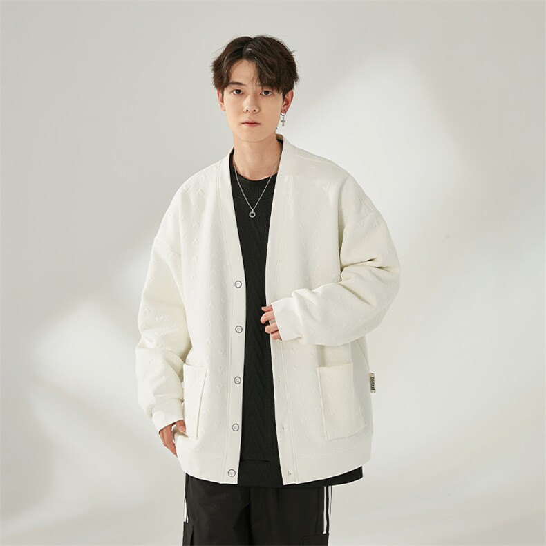 M-6XL 提花秋季新款大码针织开衫毛线卫衣XZ109-W02043-P55图片