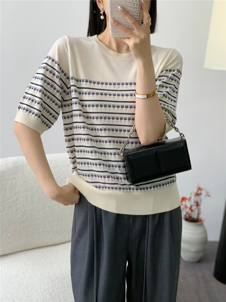 莱赛尔天丝PO领单色藏青色,女装T恤,晨旭羊绒