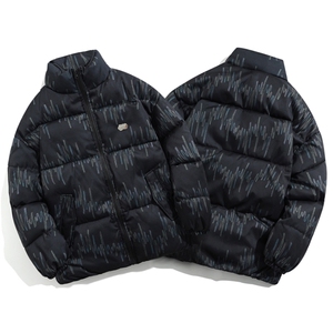 棉服男女七彩线印花棉衣立领面包服棉袄加厚外套3359-P70控108图片