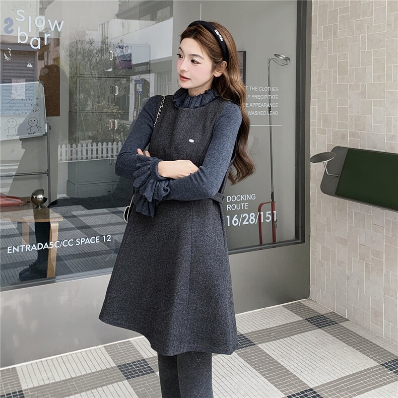 新款26早春学院风背心裙两件套6203-P175-K258,女装套装/套裙,2C057
