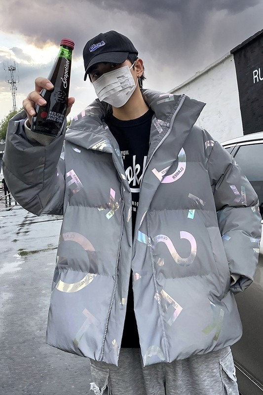 2024新款棉衣男冬季加厚立领炸街反光棉服男外套港风学生棉袄P115,男装棉衣,星座505-3