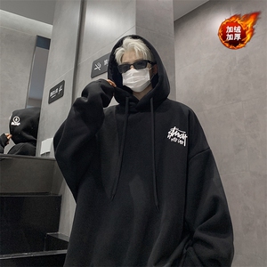秋冬重磅加绒加厚贝贝绒印花连帽卫衣 N001 P60控88 加绒P70图片
